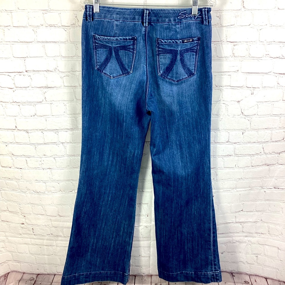 Seven7 Studio Wide Leg Flare Jeans Women’s Size 8.